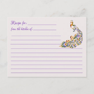 Blanco recipekaarten: Multicolor Peacock Briefkaar Briefkaart