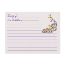 Blanco recipekaarten: Multicolor Peacock Briefkaar