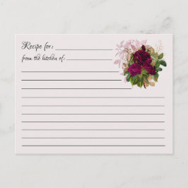 Blanco recipekaarten: Rose Bouquet Briefkaart
