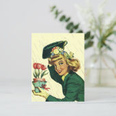 Blanco Retro Shower Party Baby of Bridal Invitatio Kaart (Staand voorkant)