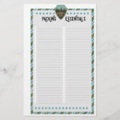 Blanco Road Trip Verpakking Essentials Lijst Briefpapier (Voorkant)