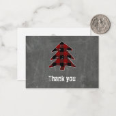 Blanco rode buffalo met prettige kerst bedankt notitiekaartje (Voorkant / Achterkant in situ)