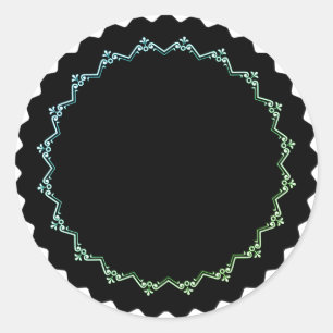 Blanco ronde elegante zwarte & witte ijskaarlabels ronde sticker