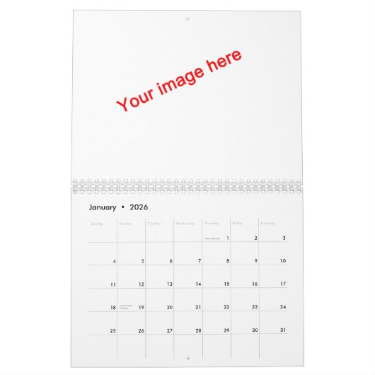 Blanco rooster kalender (Jan 2026)