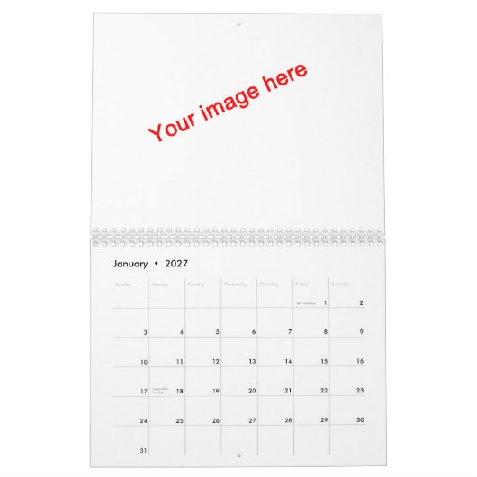 Blanco rooster kalender (Jan 2027)