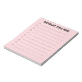 Blanco roze checklist notitieblok (Linkerzijde)