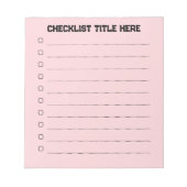 Blanco roze checklist notitieblok (Voorkant)