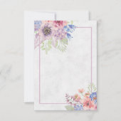 Blanco roze en blauwe waterverf florale bruiloft I Kaart (Voorkant)