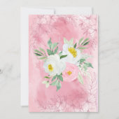 Blanco roze en witte Waterverven bloemen Aankondiging (Voorkant)
