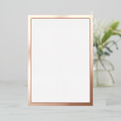 Blanco Roze Goud Folie Uitnodiging (Staand Voorkant)