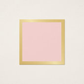 Blanco roze met Faux Gold Foil Border Vierkante Visitekaartjes (Voorkant)