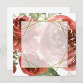 Blanco rozen en gouden bruiloft Uitnodiging (Voorkant / Achterkant)