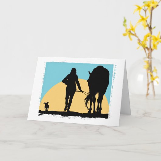 blanco ruitersport Wenskaart Kaart (Gele Bloem)