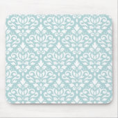 Blanco scroller Damask Ptn op Duck Egg Blue (B) Muismat (Voorkant)