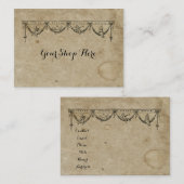 Blanco seizoen en Cherub Antiek papier van 1880 Visitekaartje (Voorkant / Achterkant)