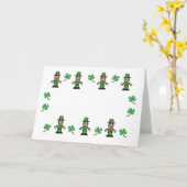 Blanco Shamrocks en Leprechauns Kaart (Gele Bloem)