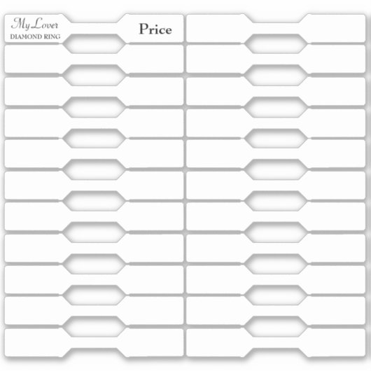 Blanco sieraden Prijs Labels (Voorkant)