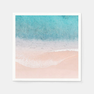 Blanco Sjabloon Beach Sand Blue Zee Seaside Custom Servet