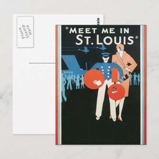 Blanco Sjabloon - Ontmoet me in St. Louis Briefkaart (Voorkant / Achterkant)