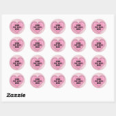 Blanco Sjabloon Roze hart Voeg Jouw tekst toe Ronde Sticker (Vel)