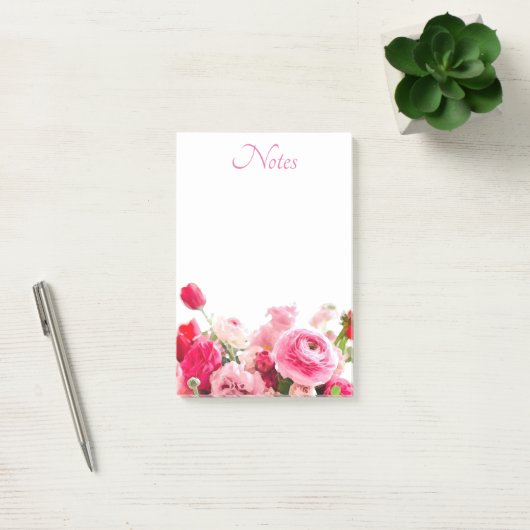Blanco Sjabloon Rozen Bloemen Waterverf Post-it® Notes (Kantoor)