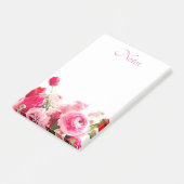Blanco Sjabloon Rozen Bloemen Waterverf Post-it® Notes (Schuin)