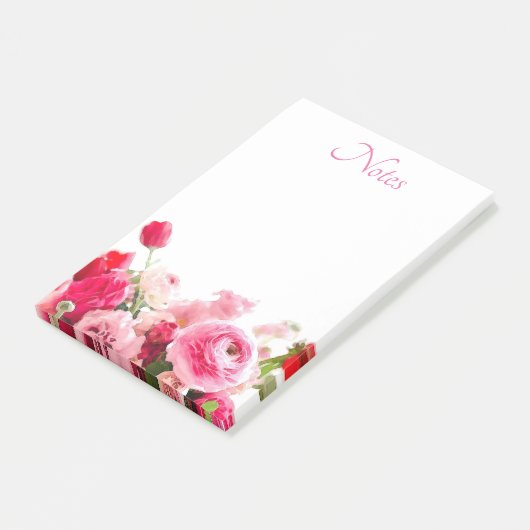 Blanco Sjabloon Rozen Bloemen Waterverf Post-it® Notes (Schuin)