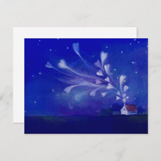 Blanco startpunt gevuld met liefdesharten Night Sk (Voorkant / Achterkant)