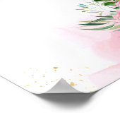 Blanco stijlvol magenta roze roze roze poster (Hoek)