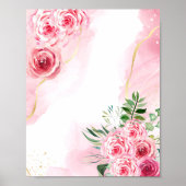 Blanco stijlvol magenta roze roze roze poster (Voorkant)