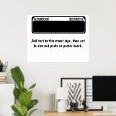 Blanco straatteken, voeg tekst toe aan teken poster (Thuiskantoor)