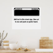 Blanco straatteken, voeg tekst toe aan teken poster (Keuken)