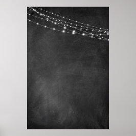 Blanco teken met alkboard en lichte stralen: DIY Poster