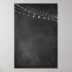 Blanco teken met alkboard en lichte stralen: DIY Poster