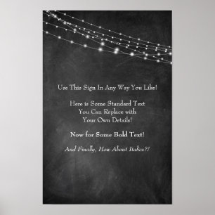 Blanco teken met alkbordtekst en lichte kleuren: D Poster