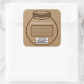 Blanco tekstvak Kraft Paper Brown Jam Logo Cute Vierkante Sticker (Tas)