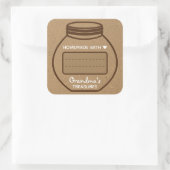 Blanco tekstvak Kraft Paper Brown Jar Labels Cute (Tas)