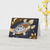 Blanco Turtles Kaart (Gele Bloem)