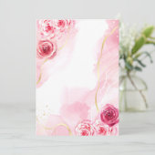 Blanco uitnodiging 5 x 7 Waterverf magenta roze Ro (Staand voorkant)