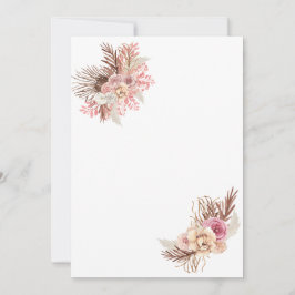 Blanco uitnodiging DIY Boho Dusty Roos Bloemen