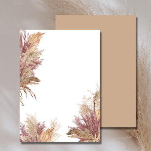 Blanco uitnodiging DIY Pampas Grass Donker Mauve R