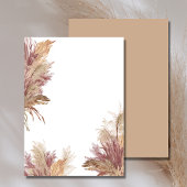 Blanco uitnodiging DIY Pampas Grass Donker Mauve R