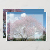 blanco uitnodiging, kersenbloesem kaart (Voorkant / Achterkant)