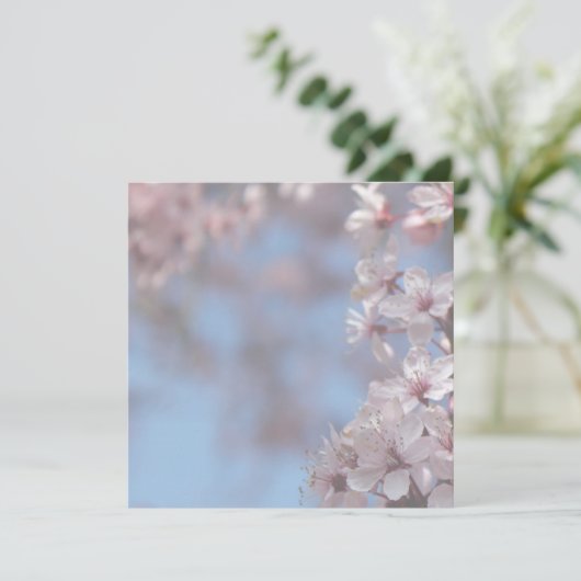 blanco uitnodiging, kersenbloesem kaart (Staand voorkant)