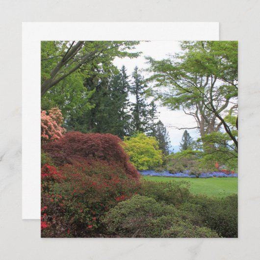 Blanco uitnodiging met prachtige tuinfoto (Voorkant / Achterkant)