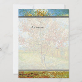 blanco uitnodiging, roze roze bleekboom in bloesem kaart