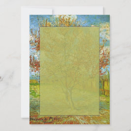 blanco uitnodiging, roze roze bleekboom in bloesem kaart