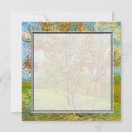 blanco uitnodiging, roze roze bleekboom in bloesem kaart