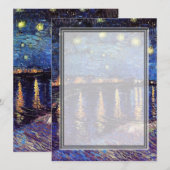 blanco uitnodiging, van Gogh starry avond Kaart (Voorkant / Achterkant)
