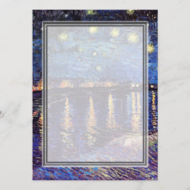 blanco uitnodiging, van Gogh starry avond Kaart